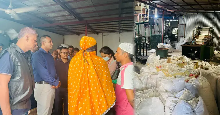 অবৈধ পলিথিন কারখানায় যৌথ অভিযান